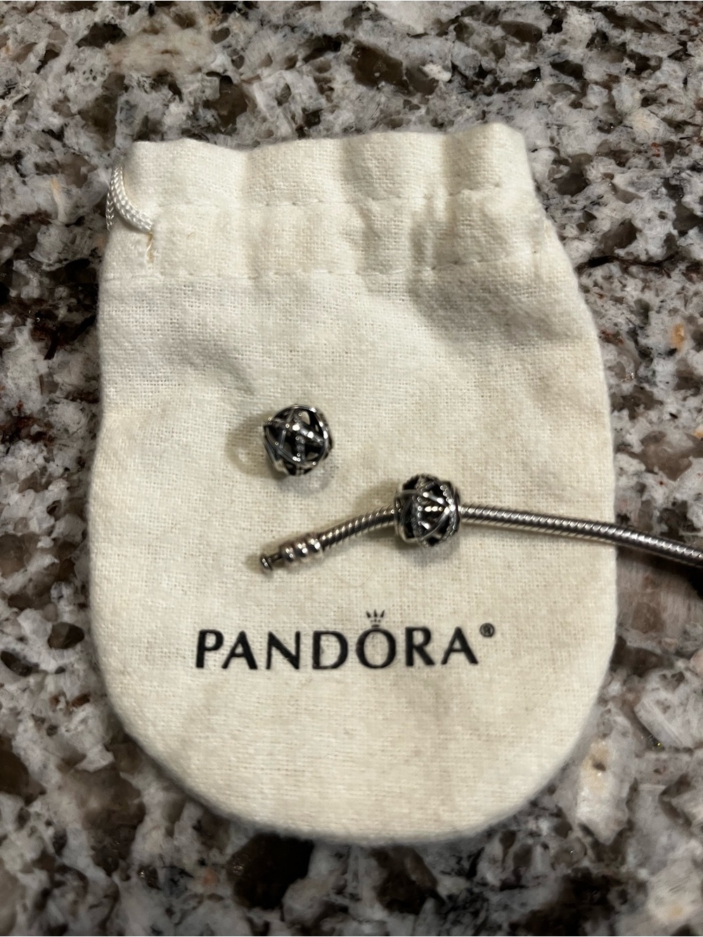 Pandora Silver Openwork Charm  (bracelet not included) - 2 available